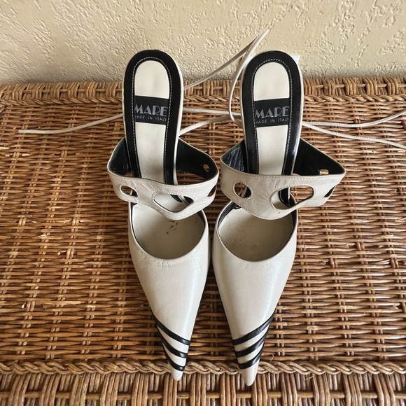 MARE Italy women’s black and tan lace  pump sandal shoes - Picture 3 of 9